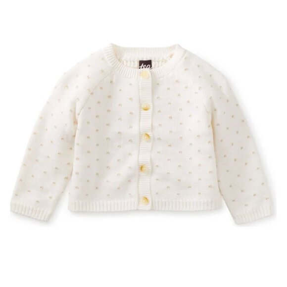 Tea Collection Sparkle Baby Cardigan, Golden Cranes, Girl Size XL Party Easter - Picture 1 of 7